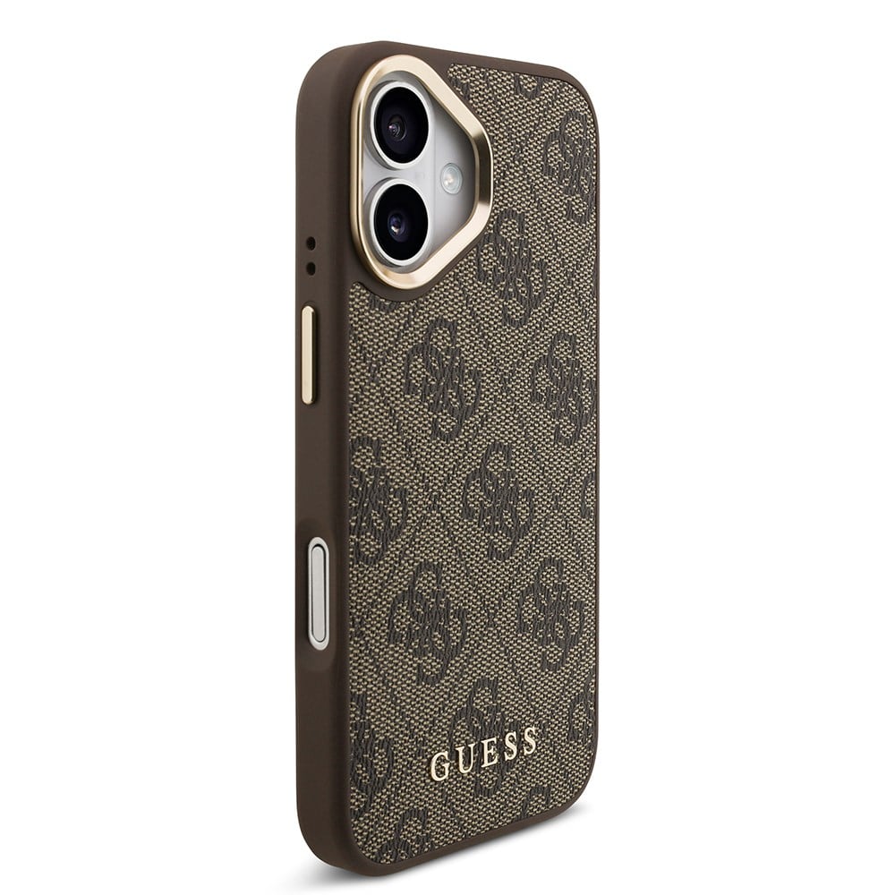 Apple iPhone 17 Kılıf Guess Orjinal Lisanslı M-safe Şarj Özellikli 4G Metal Büyük Logolu Kartlıklı Kapak