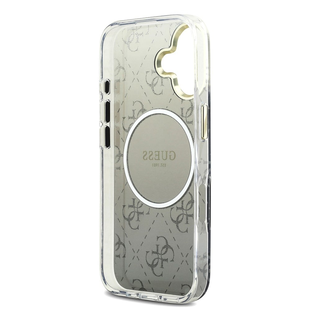 Apple iPhone 17 Kılıf Guess Orjinal Lisanslı M-safe Şarj Özellikli 4G Desenli Simli Silikon Kapak