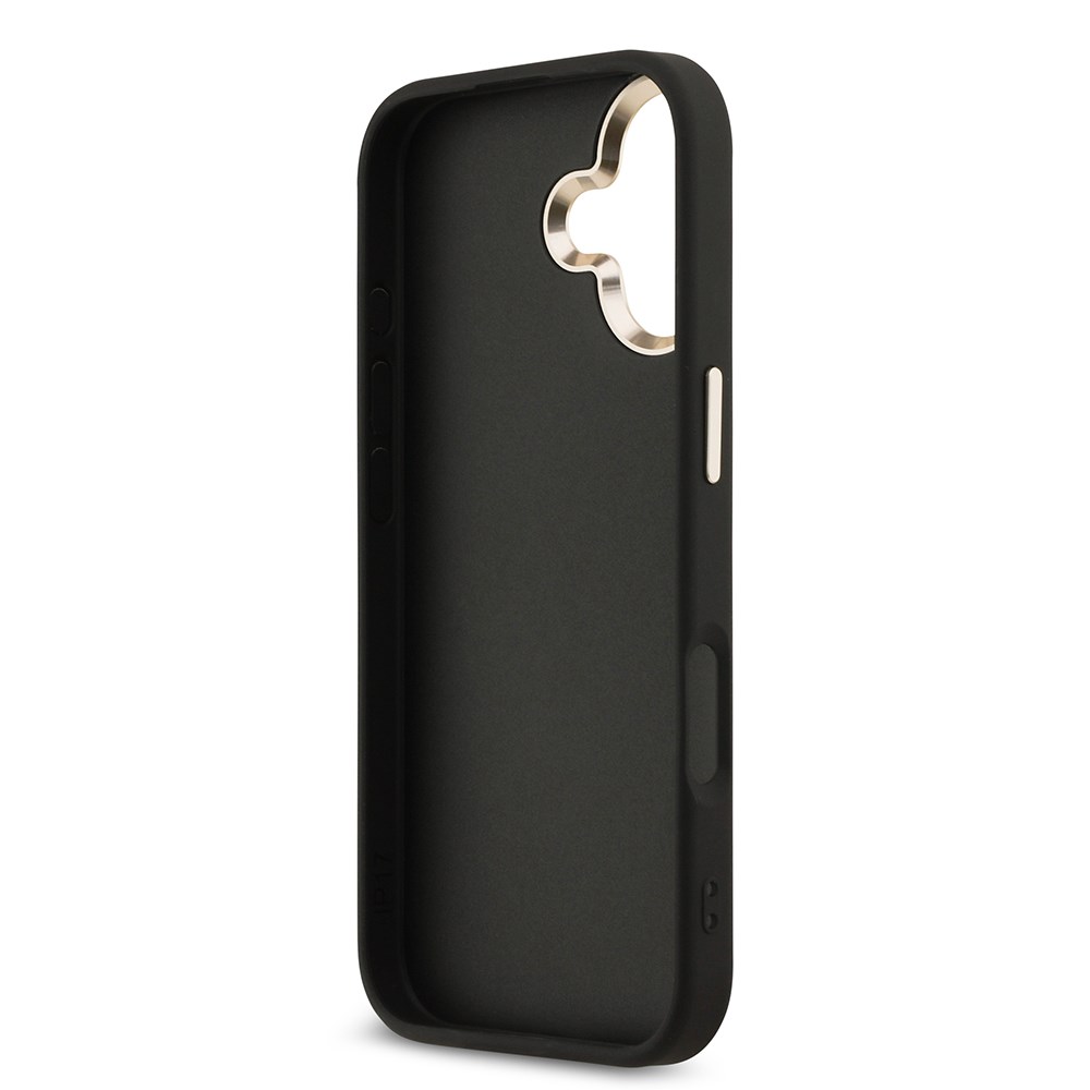 Apple iPhone 17 Kılıf Guess Orjinal Lisanslı Gold Metal Kamera Çerçeveli 4G Desenli Metal Büyük 4G ve Yazı Logolu Kapak