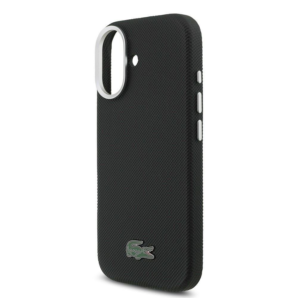 Apple iPhone 17 Kılıf Lacoste Orjinal Lisanslı M-Safe Şarj Özellikli PVC Pike Desenli Arka Yüzey İkonik Timsah Dokuma Logolu Kapak
