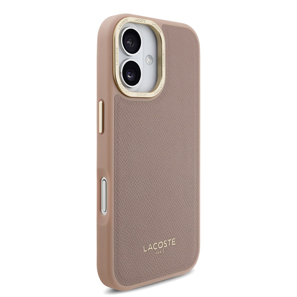 Apple iPhone 17 Kılıf Lacoste Orjinal Lisanslı M-safe Şarj Özellikli Champs Elysees PU Deri Tasarımlı Kapak