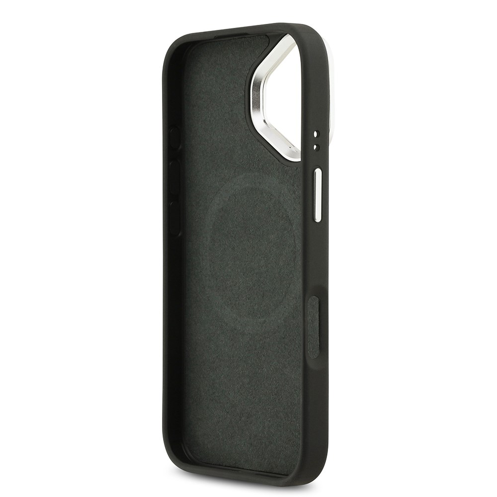 Apple iPhone 17 Kılıf Lacoste Orjinal Lisanslı M-safe Şarj Özellikli PU Pike Desenli Standlı Metal Logolu Kapak