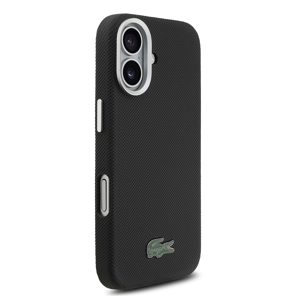 Apple iPhone 17 Kılıf Lacoste Orjinal Lisanslı M-Safe Şarj Özellikli PVC Pike Desenli Arka Yüzey İkonik Timsah Dokuma Logolu Kapak