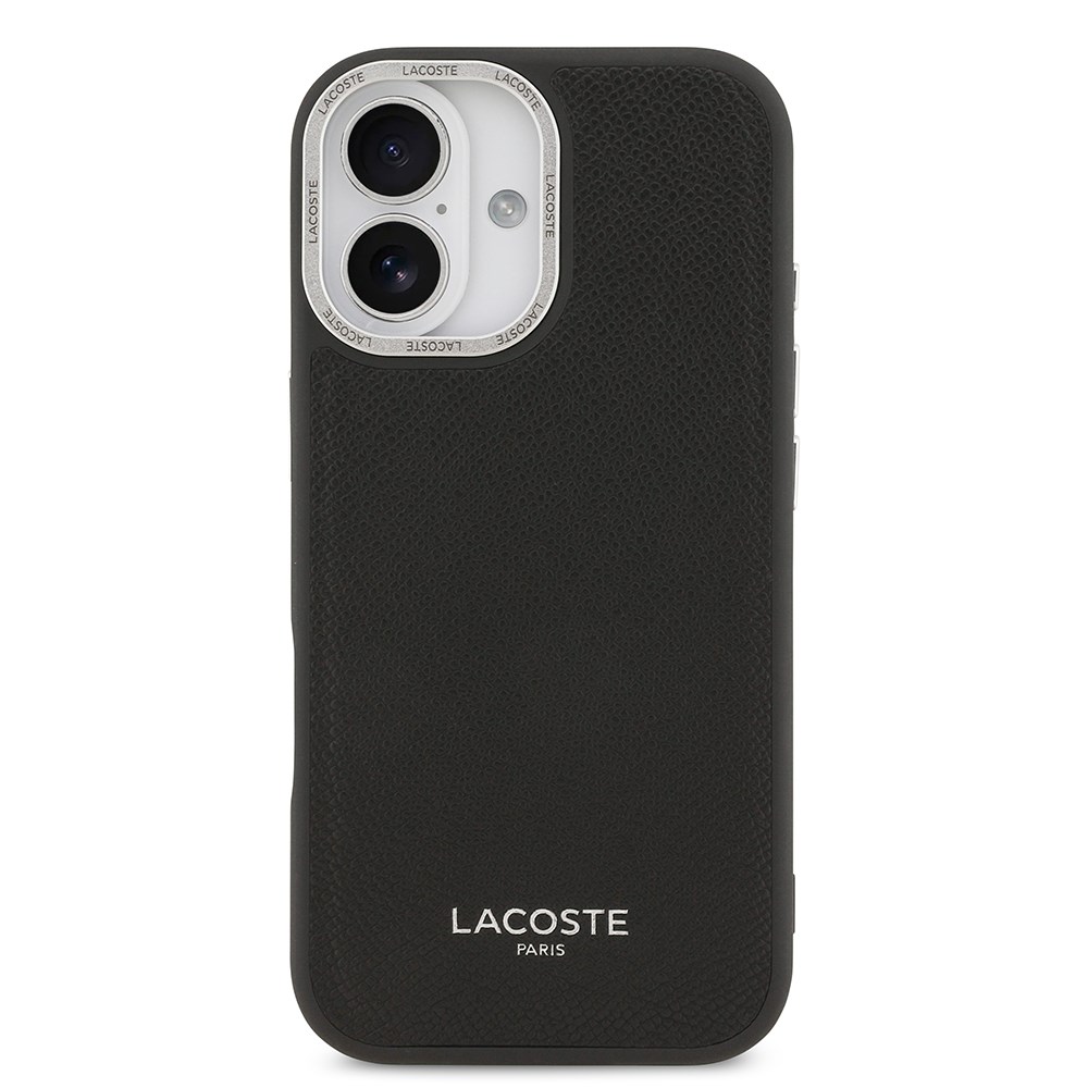 Apple iPhone 17 Kılıf Lacoste Orjinal Lisanslı M-safe Şarj Özellikli Champs Elysees PU Deri Tasarımlı Kapak
