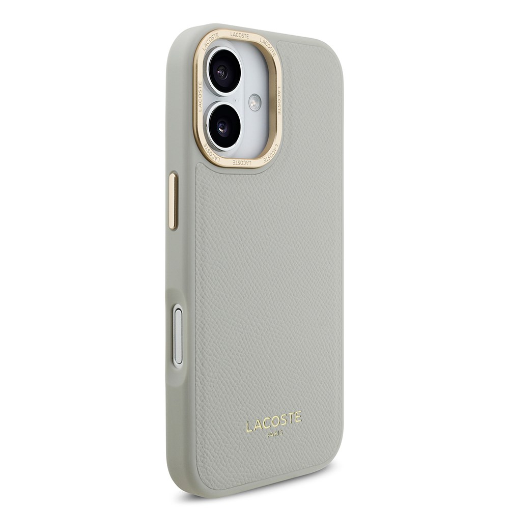 Apple iPhone 17 Kılıf Lacoste Orjinal Lisanslı M-safe Şarj Özellikli Champs Elysees PU Deri Tasarımlı Kapak