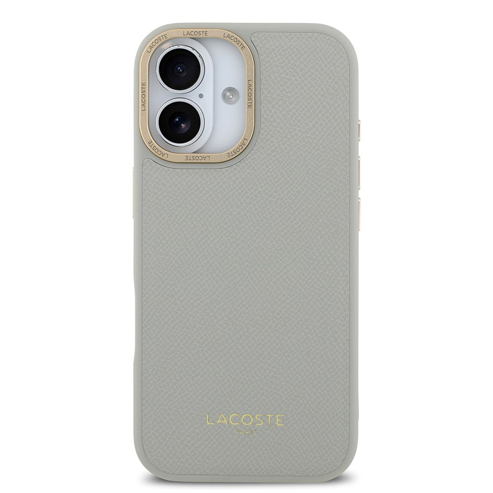 Apple iPhone 17 Kılıf Lacoste Orjinal Lisanslı M-safe Şarj Özellikli Champs Elysees PU Deri Tasarımlı Kapak