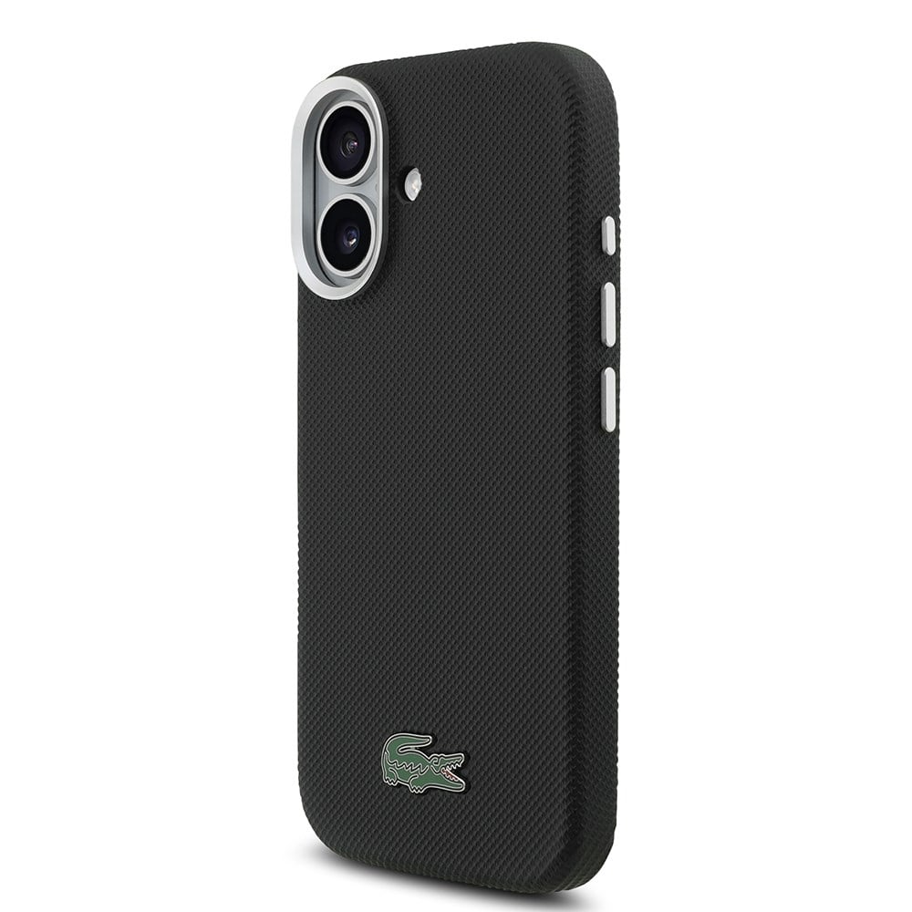 Apple iPhone 17 Kılıf Lacoste Orjinal Lisanslı M-Safe Şarj Özellikli PVC Pike Desenli Arka Yüzey İkonik Timsah Dokuma Logolu Kapak