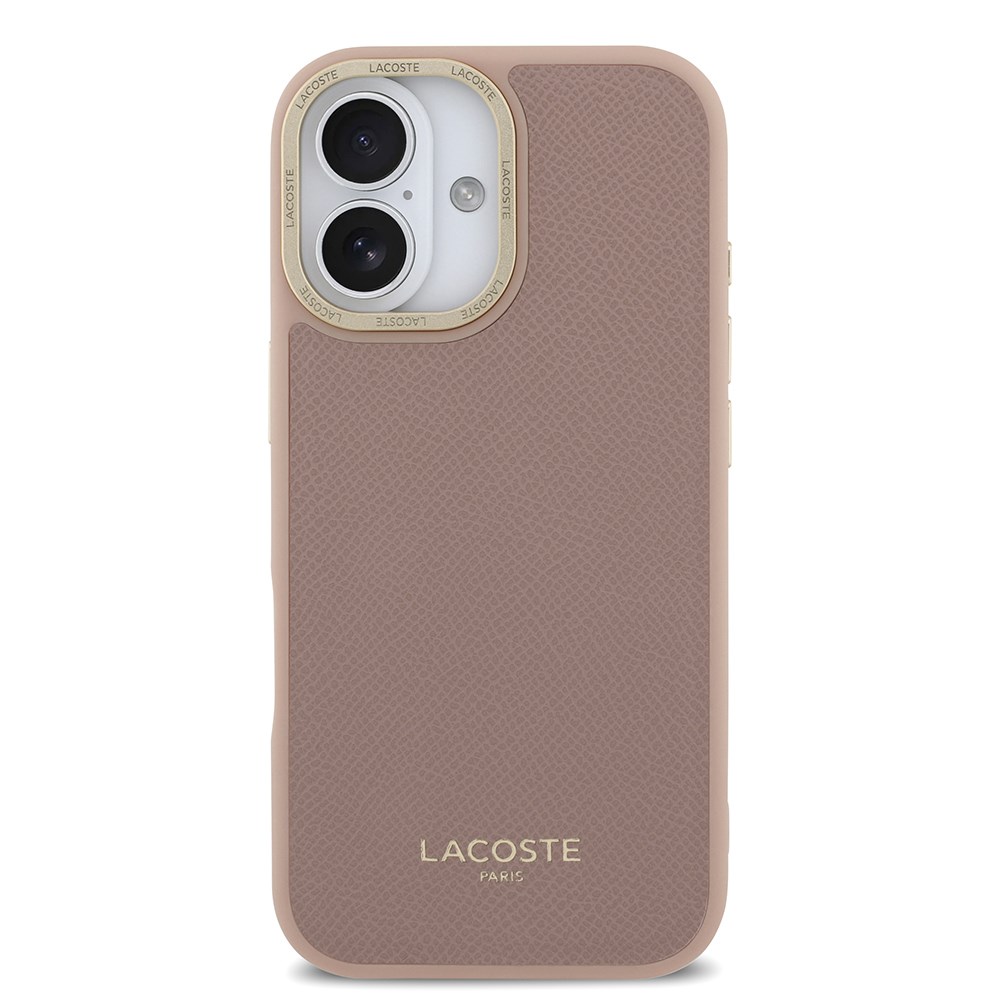 Apple iPhone 17 Kılıf Lacoste Orjinal Lisanslı M-safe Şarj Özellikli Champs Elysees PU Deri Tasarımlı Kapak