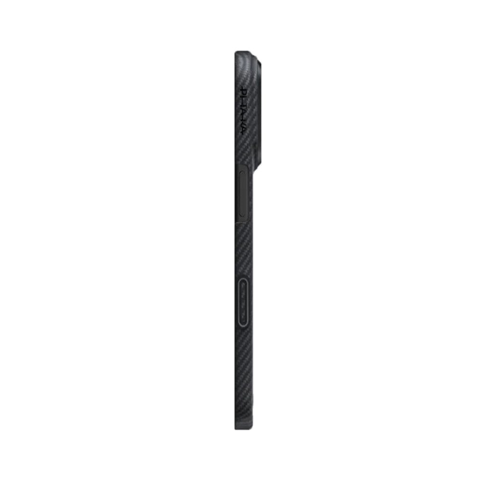 Apple iPhone 17 Kılıf M-safe Şarj Özellikli 1500D Aramid Fiber Pitaka Ultra-Slim Classic Serisi Black-Grey Twill Kapak