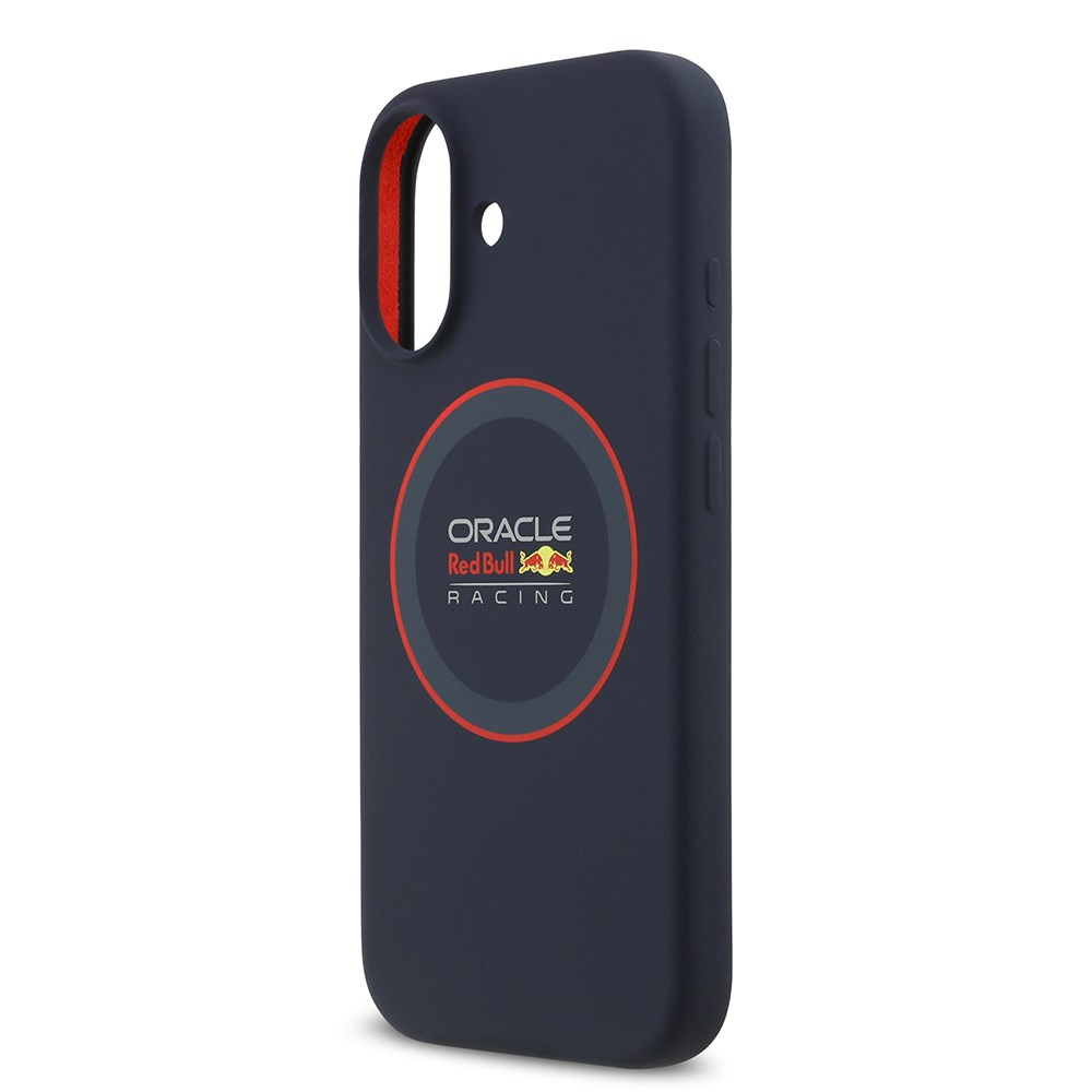 Apple iPhone 17 Kılıf Redbull Orjinal Lisanslı M-safe Şarj Özellikli Kırmızı Halka ve Logo Silikon Kapak