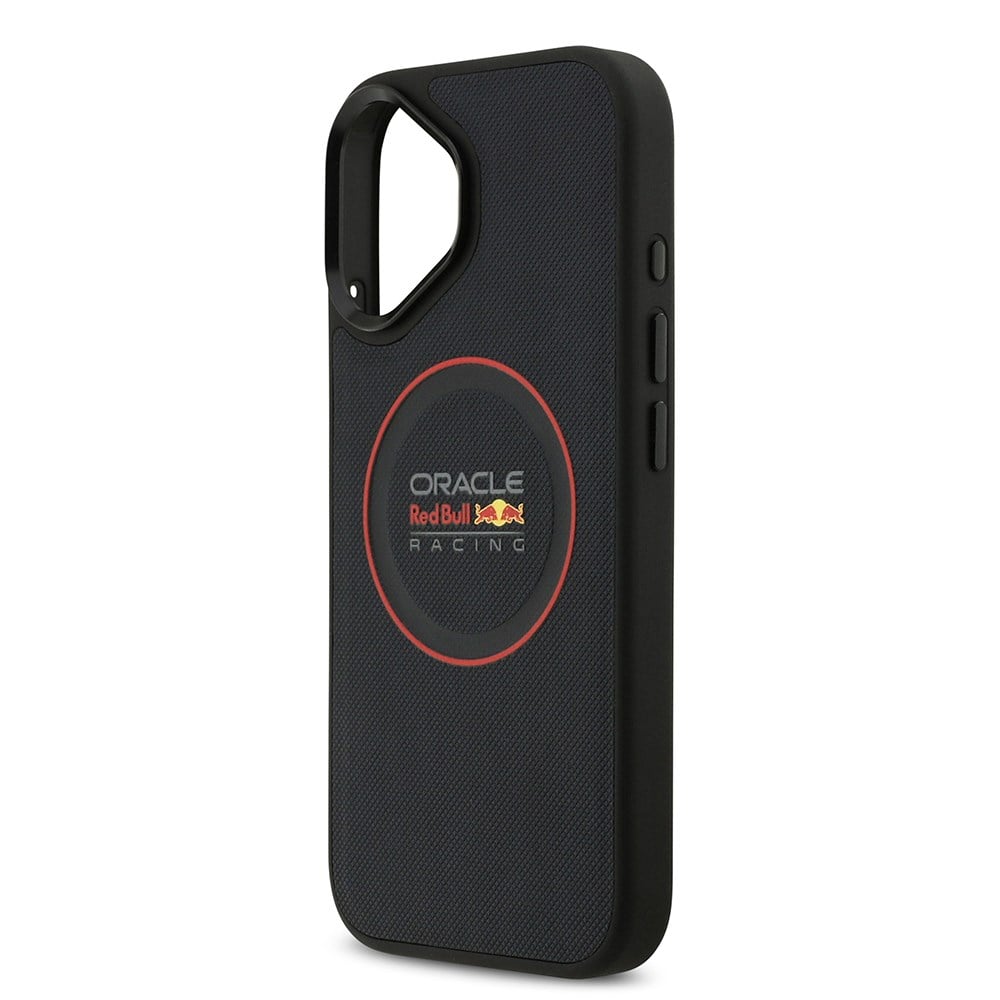 Apple iPhone 17 Kılıf Redbull Orjinal Lisanslı M-safe Şarj Özellikli Kırmızı Halka ve Logo Kabartmalı PU Deri Kapak