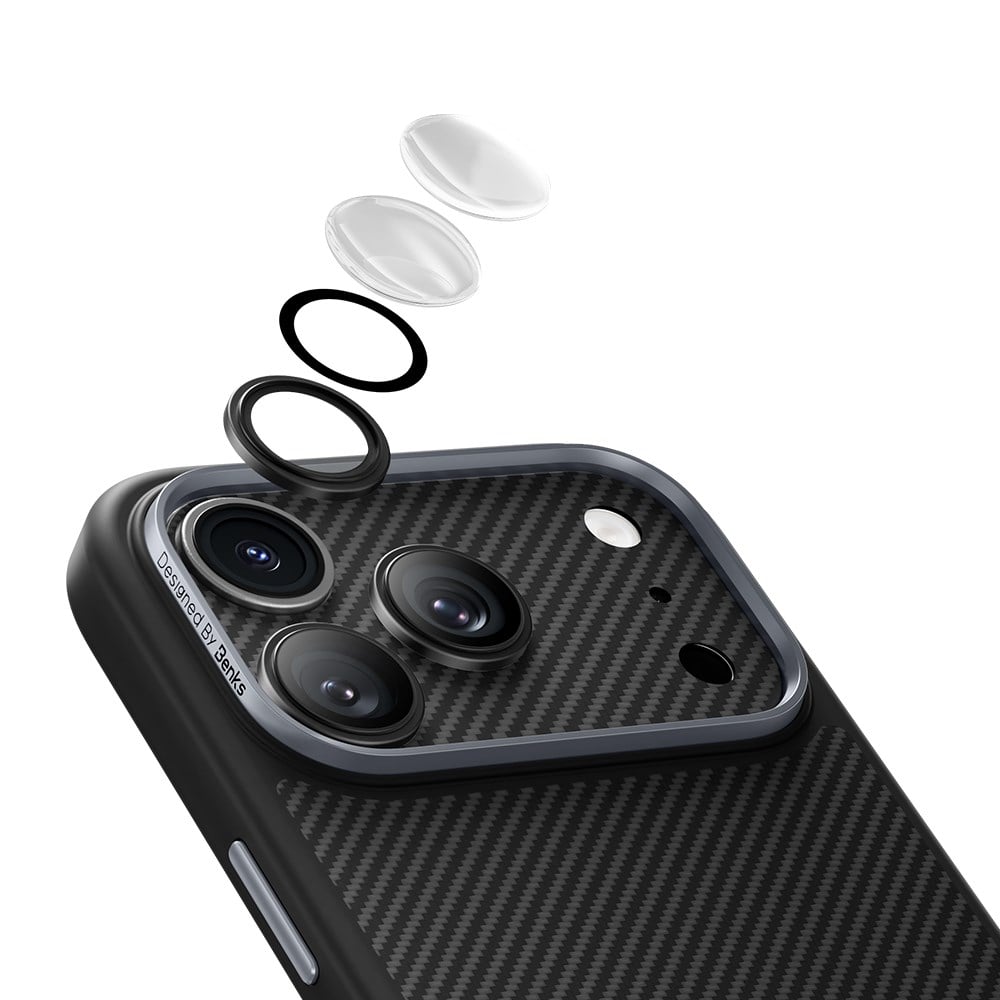 Apple iPhone 17 Pro Benks ArmorWarrior Serisi 600D Kevlar Kamera Lens Koruyucu