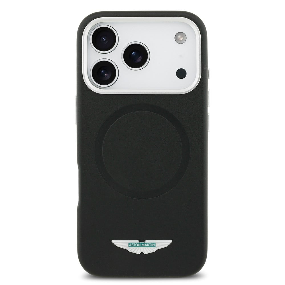 Apple iPhone 17 Pro Kılıf Aston Martin Orjinal Lisanslı M-safe Şarj Özellikli Metal Logolu PU Deri Kapak
