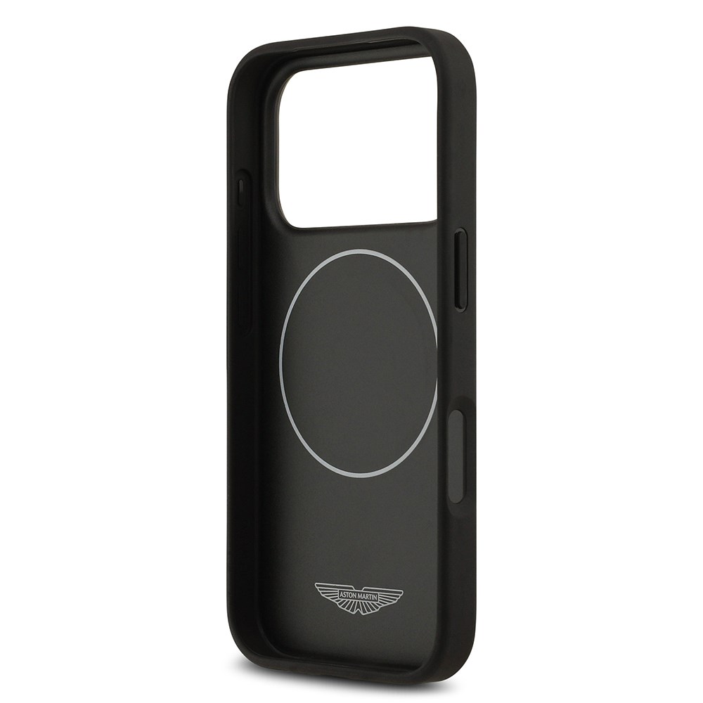 Apple iPhone 17 Pro Kılıf Aston Martin Orjinal Lisanslı M-safe Şarj Özellikli Karbon Fiber Kapak