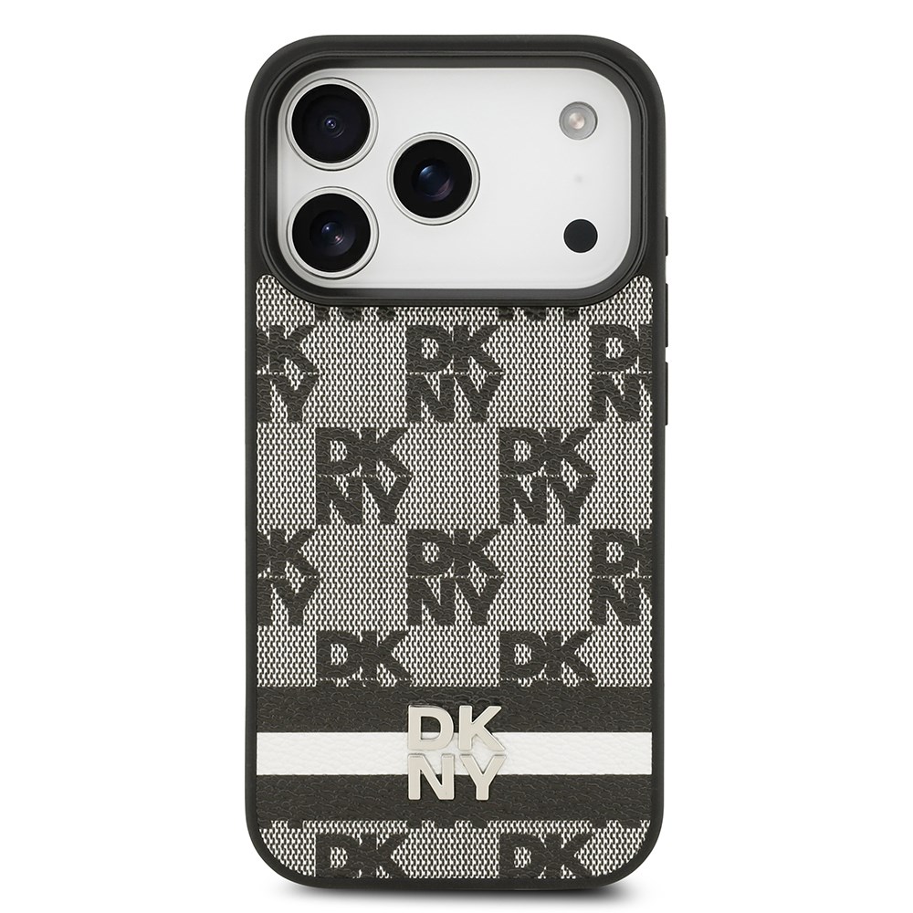 Apple iPhone 17 Pro Kılıf DKNY Orjinal Lisanslı M-safe Şarj Özellikli 3D Yazılı Metal Logolu Kapak