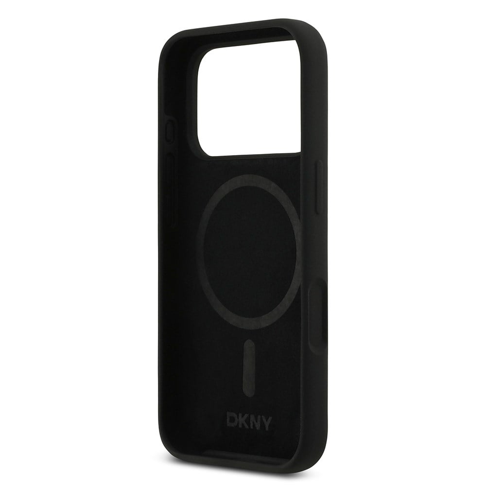 Apple iPhone 17 Pro Kılıf DKNY Orjinal Lisanslı M-safe Şarj Özellikli Metal Logolu Silikon Kapak