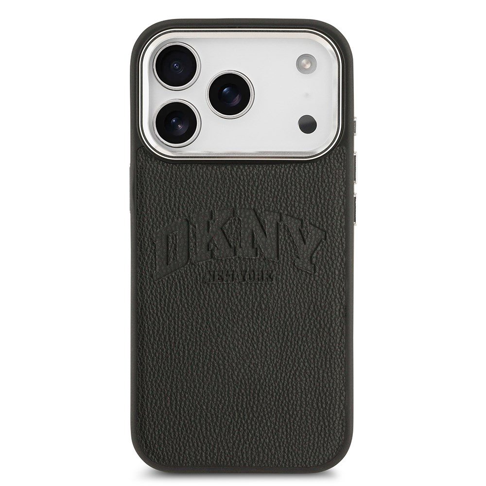 Apple iPhone 17 Pro Kılıf DKNY Orjinal Lisanslı M-safe Şarj Özellikli PU Deri Kabartmalı Kapak