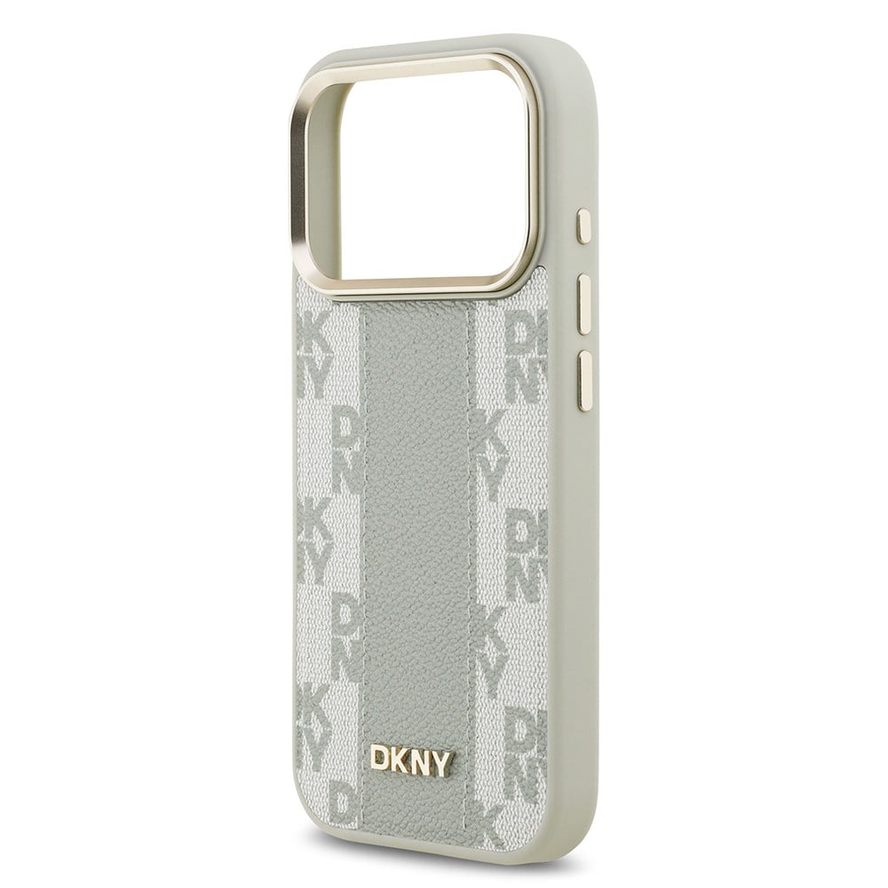 Apple iPhone 17 Pro Kılıf DKNY Orjinal Lisanslı M-safe Şarj Özellikli 3D Yazılı Checkered Pattern Kapak