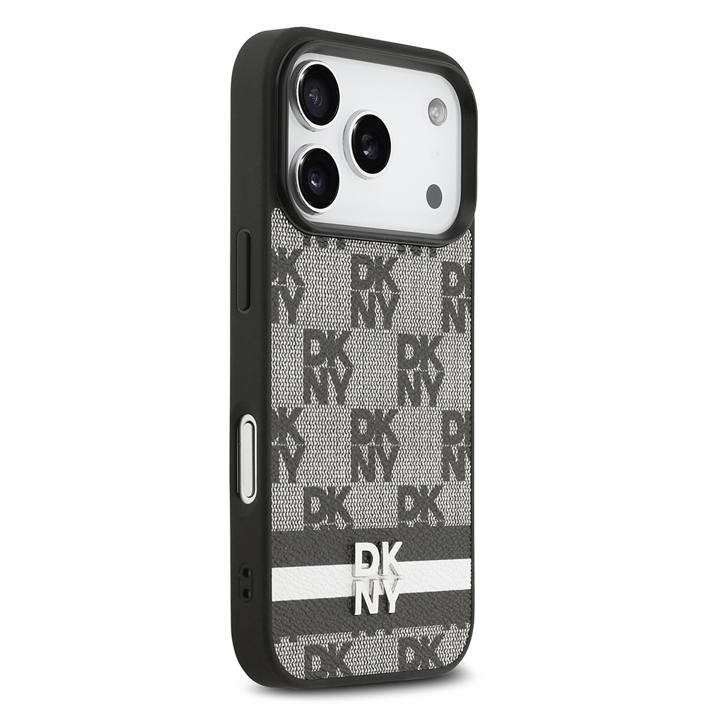 Apple iPhone 17 Pro Kılıf DKNY Orjinal Lisanslı M-safe Şarj Özellikli 3D Yazılı Metal Logolu Kapak