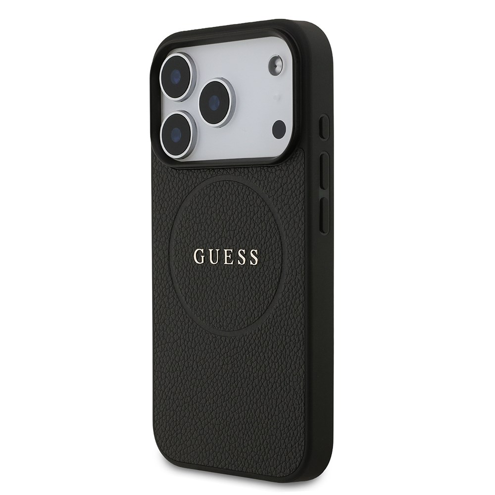 Apple iPhone 17 Pro Kılıf Guess Orjinal Lisanslı M-safe Şarj Özellikli Yazı Logolu PU Deri Kapak
