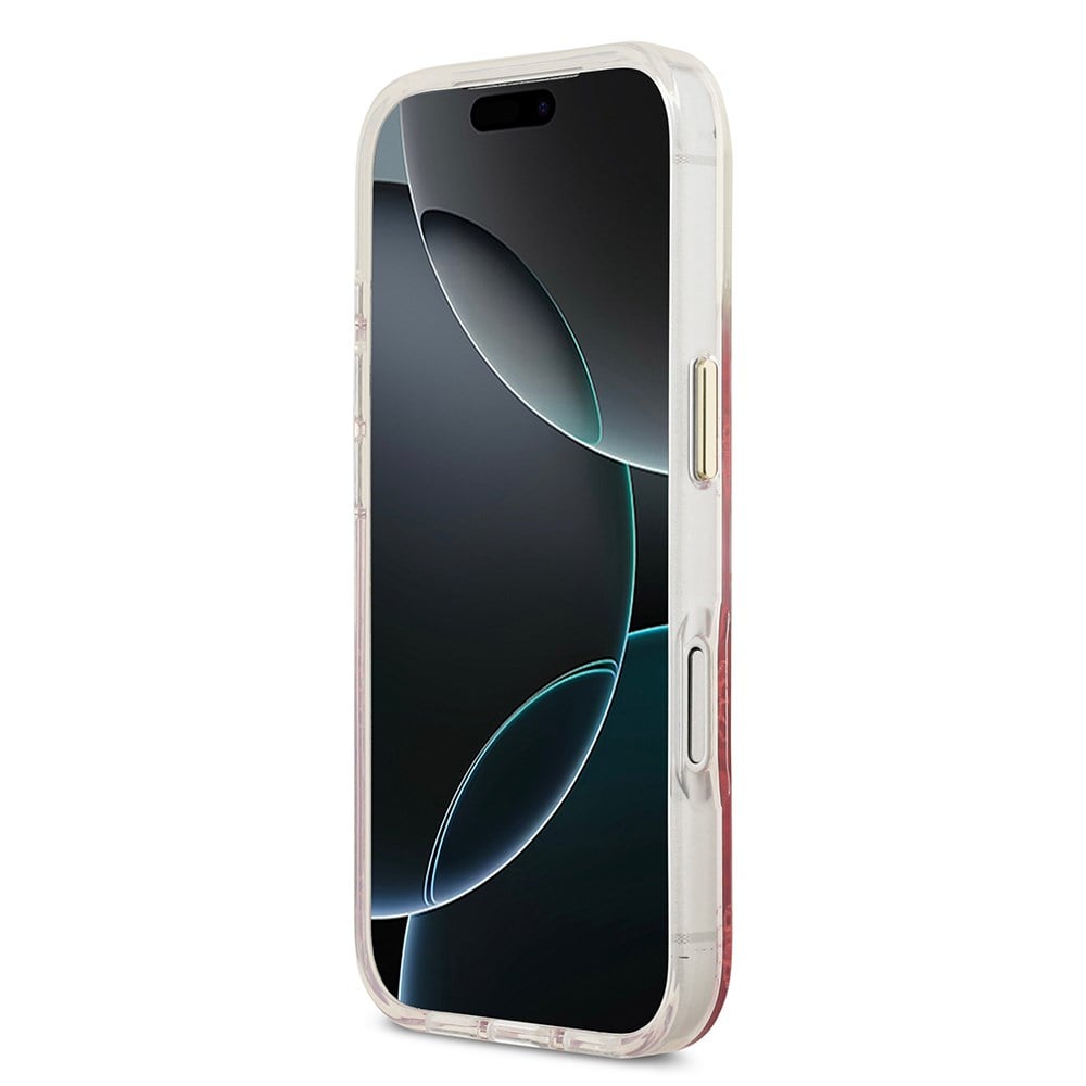 Apple iPhone 17 Pro Kılıf Guess Orjinal Lisanslı M-safe Şarj Özellikli Simli Peony Desenli Silikon Kapak