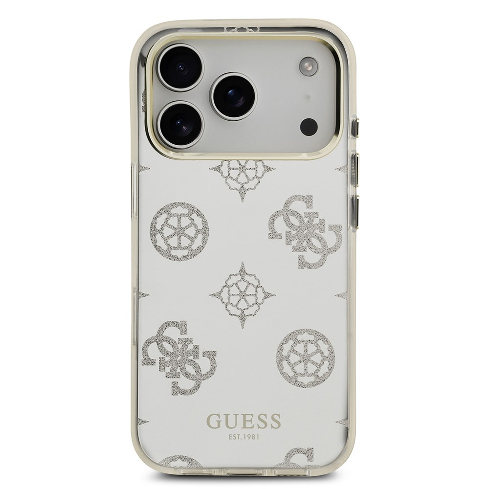 Apple iPhone 17 Pro Kılıf Guess Orjinal Lisanslı Metal Kamera Çerçeveli Simli Aynalı Kapak