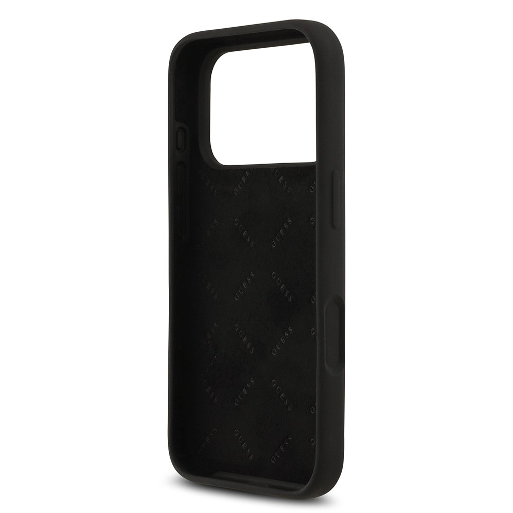 Apple iPhone 17 Pro Kılıf Guess Orjinal Lisanslı Grained Yazı Logolu Kapak