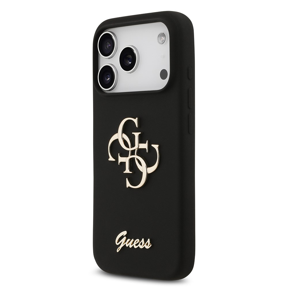 Apple iPhone 17 Pro Kılıf Guess Orjinal Lisanslı Grained Yazı Logolu Kapak