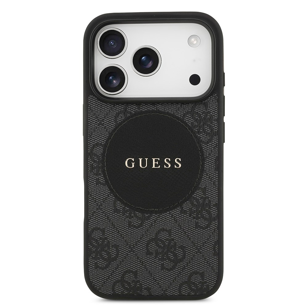 Apple iPhone 17 Pro Kılıf Guess Orjinal Lisanslı M-safe Şarj Özellikli Yazı Logolu Circle Classic Kapak