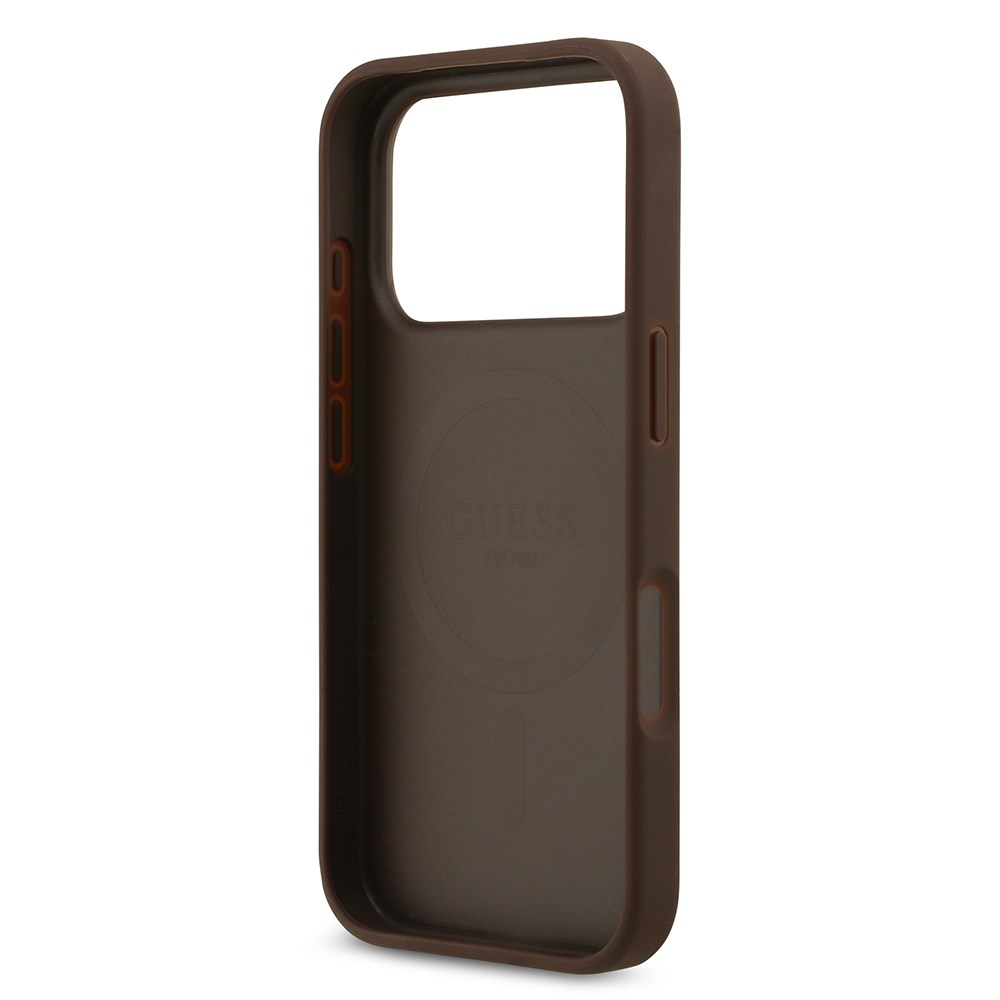 Apple iPhone 17 Pro Kılıf Guess Orjinal Lisanslı M-safe Şarj Özellikli Yazı Logolu Circle Classic Kapak