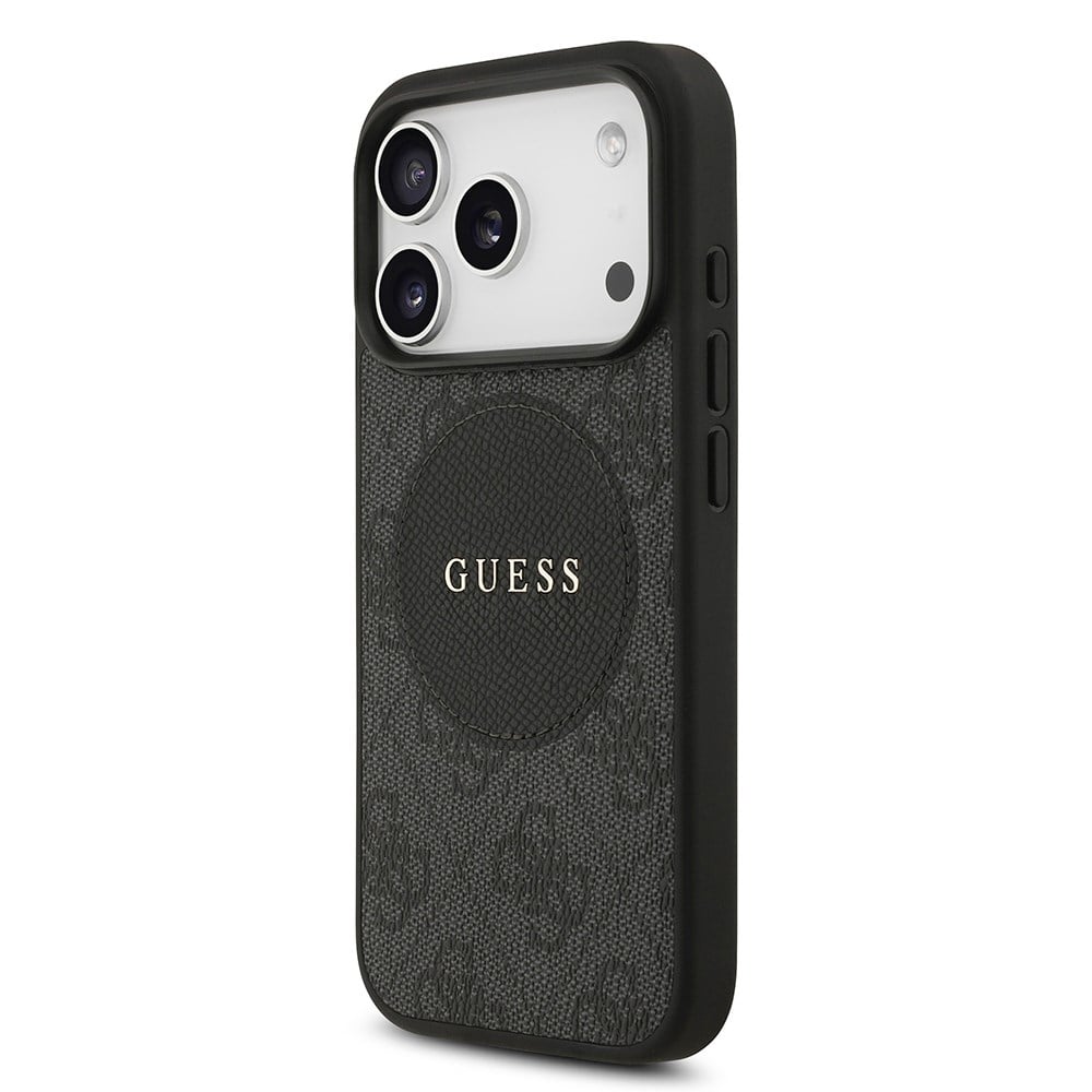 Apple iPhone 17 Pro Kılıf Guess Orjinal Lisanslı M-safe Şarj Özellikli Yazı Logolu Circle Classic Kapak