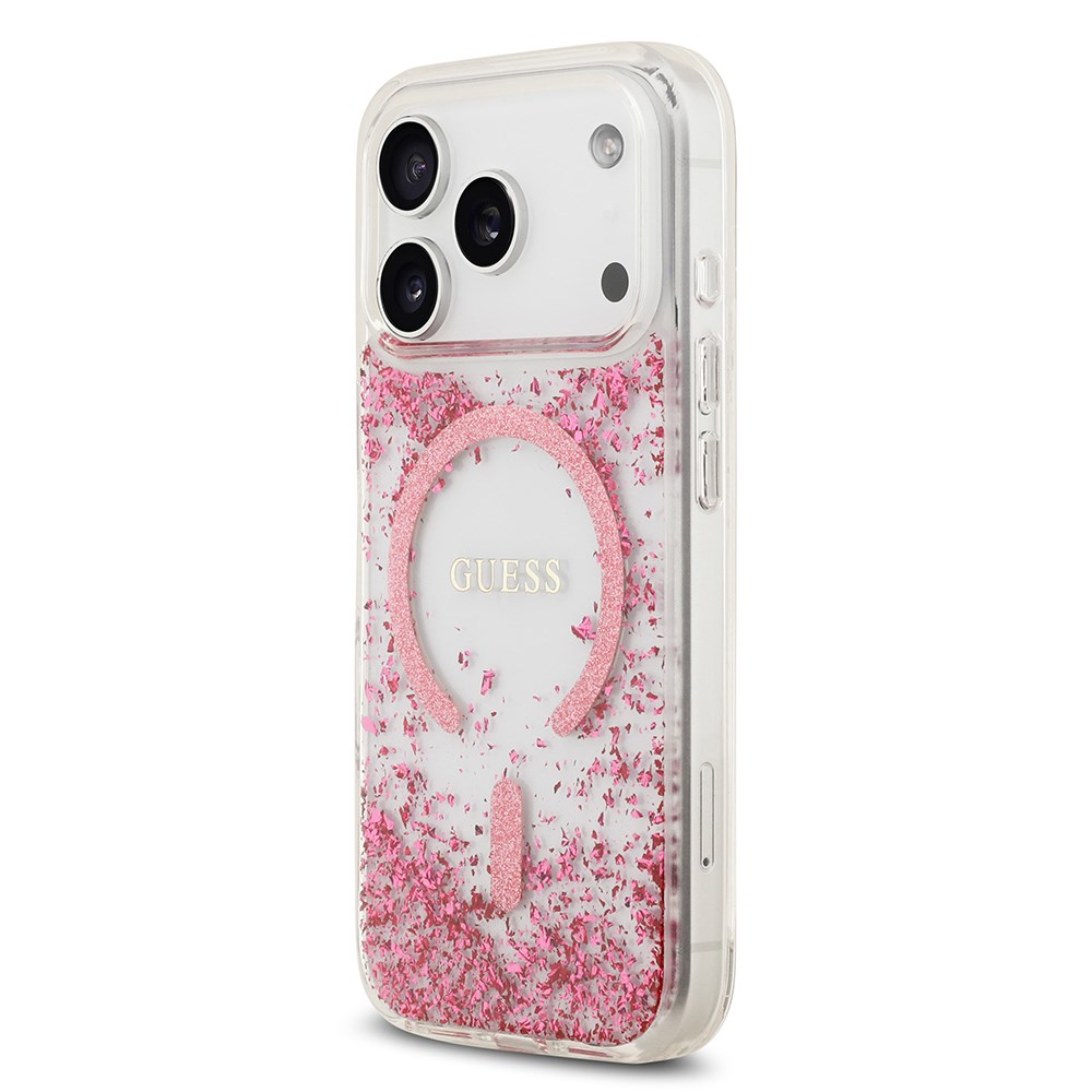 Apple iPhone 17 Pro Kılıf Guess Orjinal Lisanslı M-safe Şarj Özellikli Transparan Resin Bottom Kapak