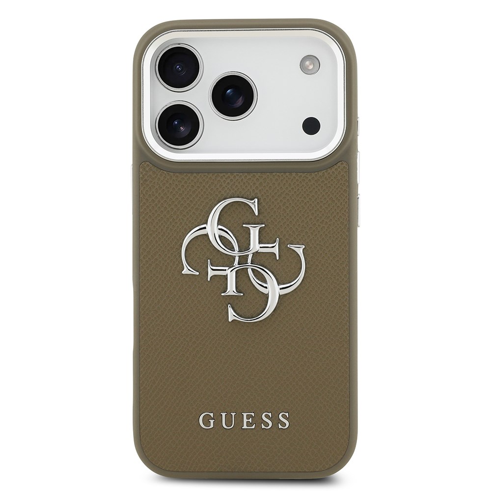 Apple iPhone 17 Pro Kılıf Guess Orjinal Lisanslı Grained 4G Metal Büyük Logolu Kapak