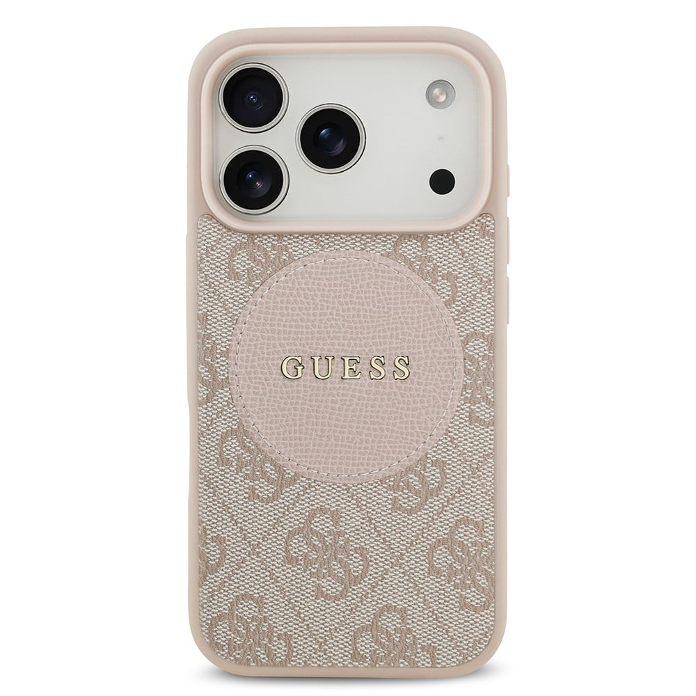 Apple iPhone 17 Pro Kılıf Guess Orjinal Lisanslı M-safe Şarj Özellikli Yazı Logolu Circle Classic Kapak