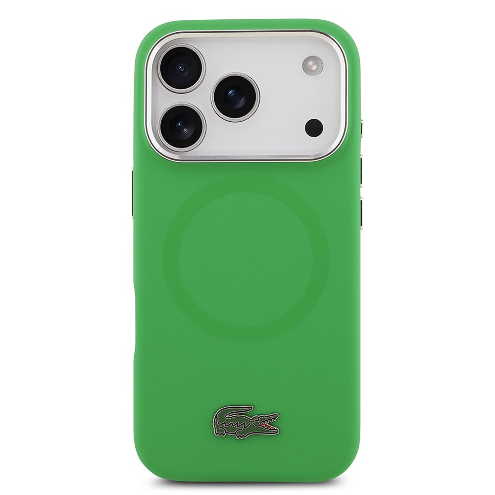 Apple iPhone 17 Pro Kılıf Lacoste Orjinal Lisanslı M-safe Şarj Özellikli İkonik Logolu Metal Kamera Çerçeveli Silikon Kapak
