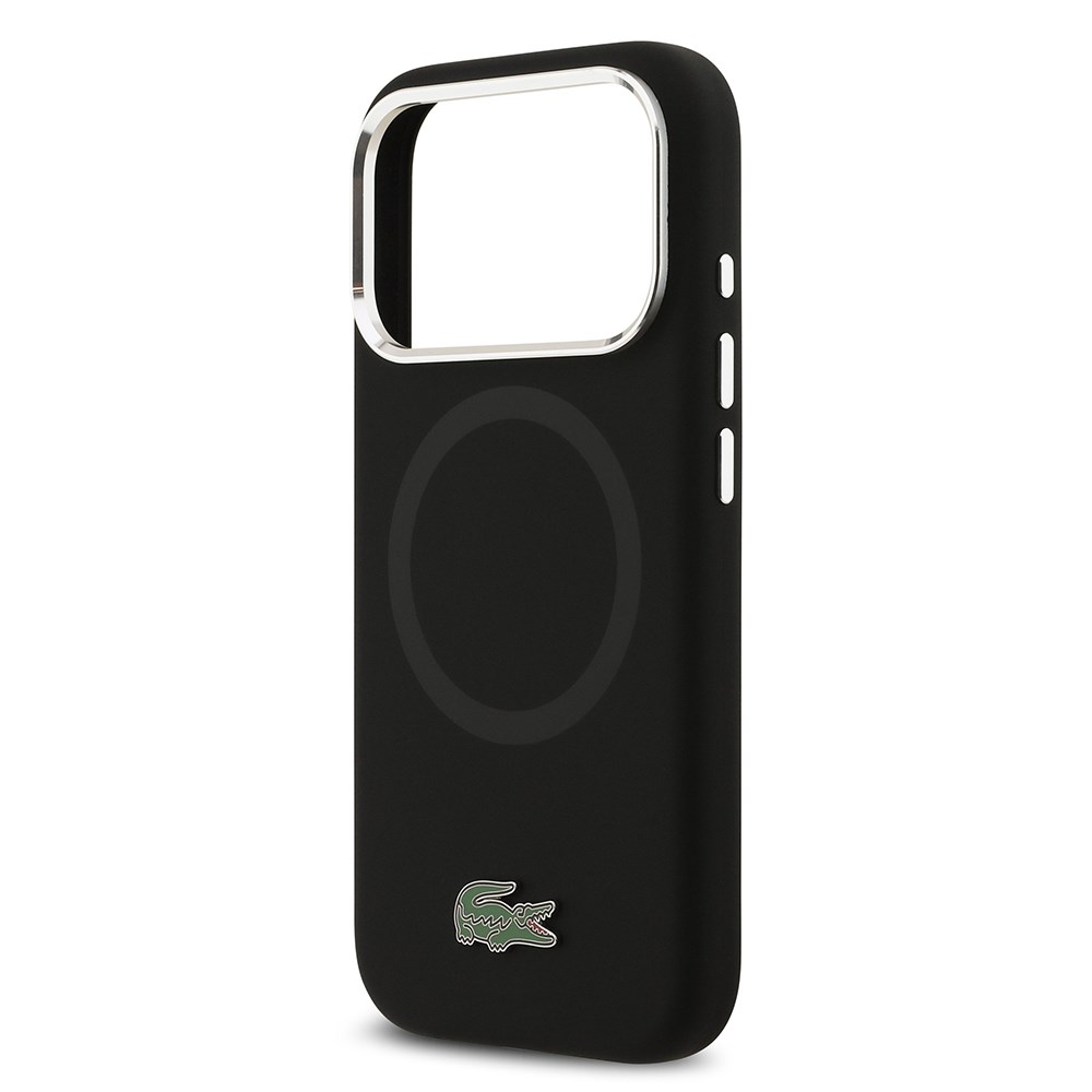 Apple iPhone 17 Pro Kılıf Lacoste Orjinal Lisanslı M-safe Şarj Özellikli İkonik Logolu Metal Kamera Çerçeveli Silikon Kapak