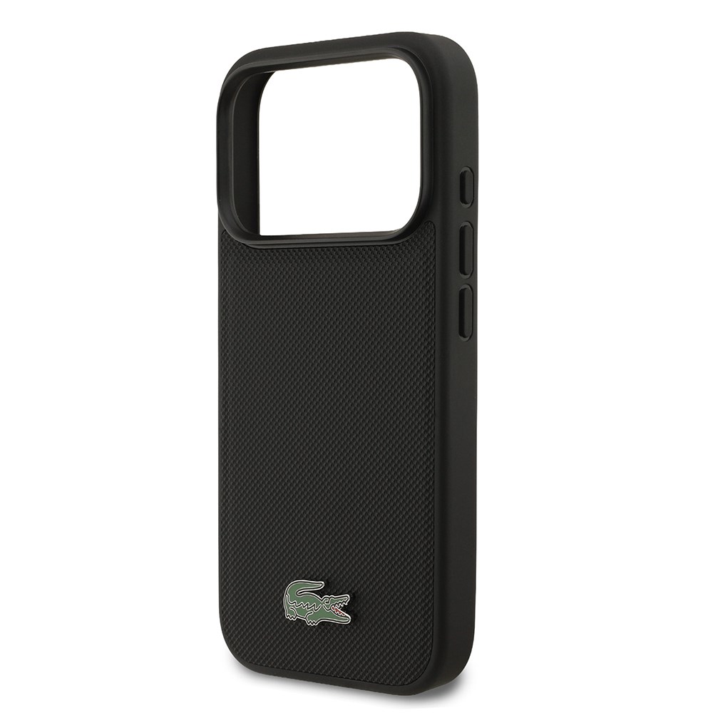 Apple iPhone 17 Pro Kılıf Lacoste Orjinal Lisanslı M-safe Şarj Özellikli PU Pike Desenli Metal Logolu Kartlıklı Kapak