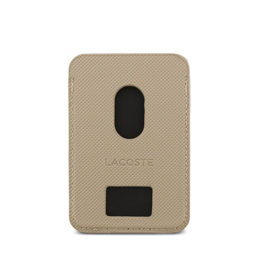 Apple iPhone 17 Pro Kılıf Lacoste Orjinal Lisanslı M-safe Şarj Özellikli PU Pike Desenli Metal Logolu Kartlıklı Kapak