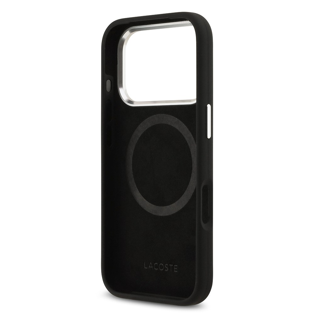 Apple iPhone 17 Pro Kılıf Lacoste Orjinal Lisanslı M-safe Şarj Özellikli İkonik Logolu Metal Kamera Çerçeveli Silikon Kapak
