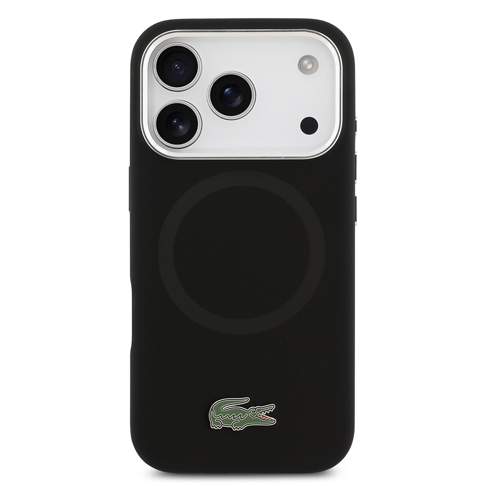 Apple iPhone 17 Pro Kılıf Lacoste Orjinal Lisanslı M-safe Şarj Özellikli İkonik Logolu Metal Kamera Çerçeveli Silikon Kapak