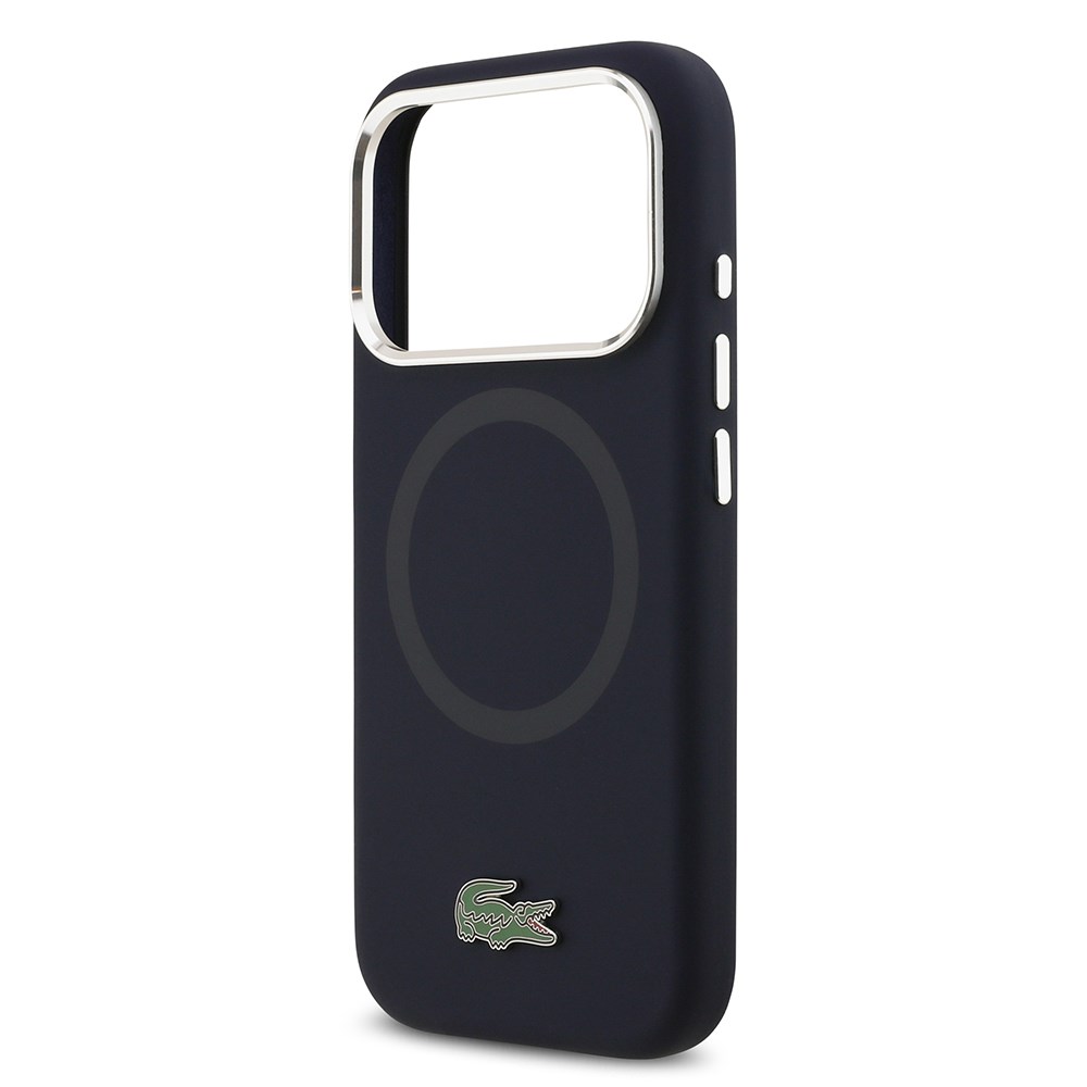 Apple iPhone 17 Pro Kılıf Lacoste Orjinal Lisanslı M-safe Şarj Özellikli İkonik Logolu Metal Kamera Çerçeveli Silikon Kapak
