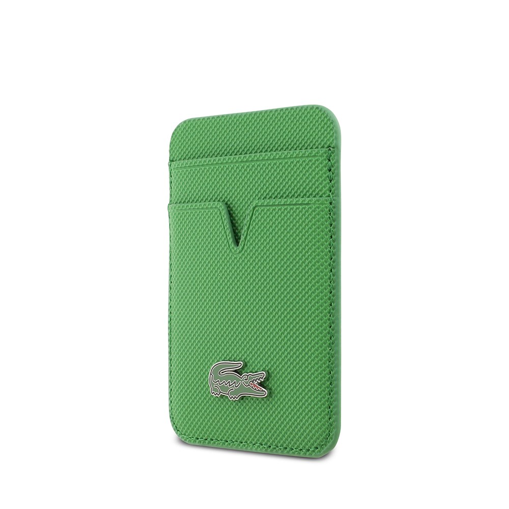 Apple iPhone 17 Pro Kılıf Lacoste Orjinal Lisanslı M-safe Şarj Özellikli PU Pike Desenli Metal Logolu Kartlıklı Kapak