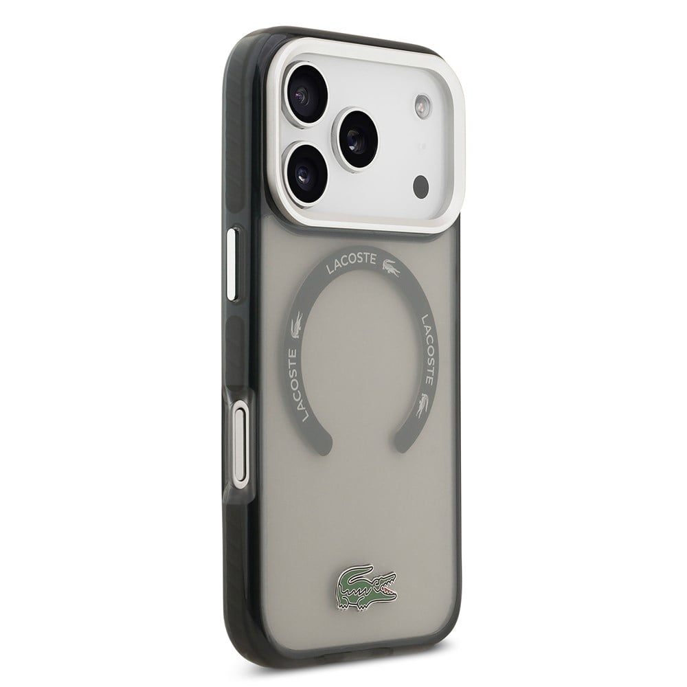 Apple iPhone 17 Pro Kılıf Lacoste Orjinal Lisanslı M-safe Şarj Özellikli İkonik Timsah Logolu Buzlu Kapak