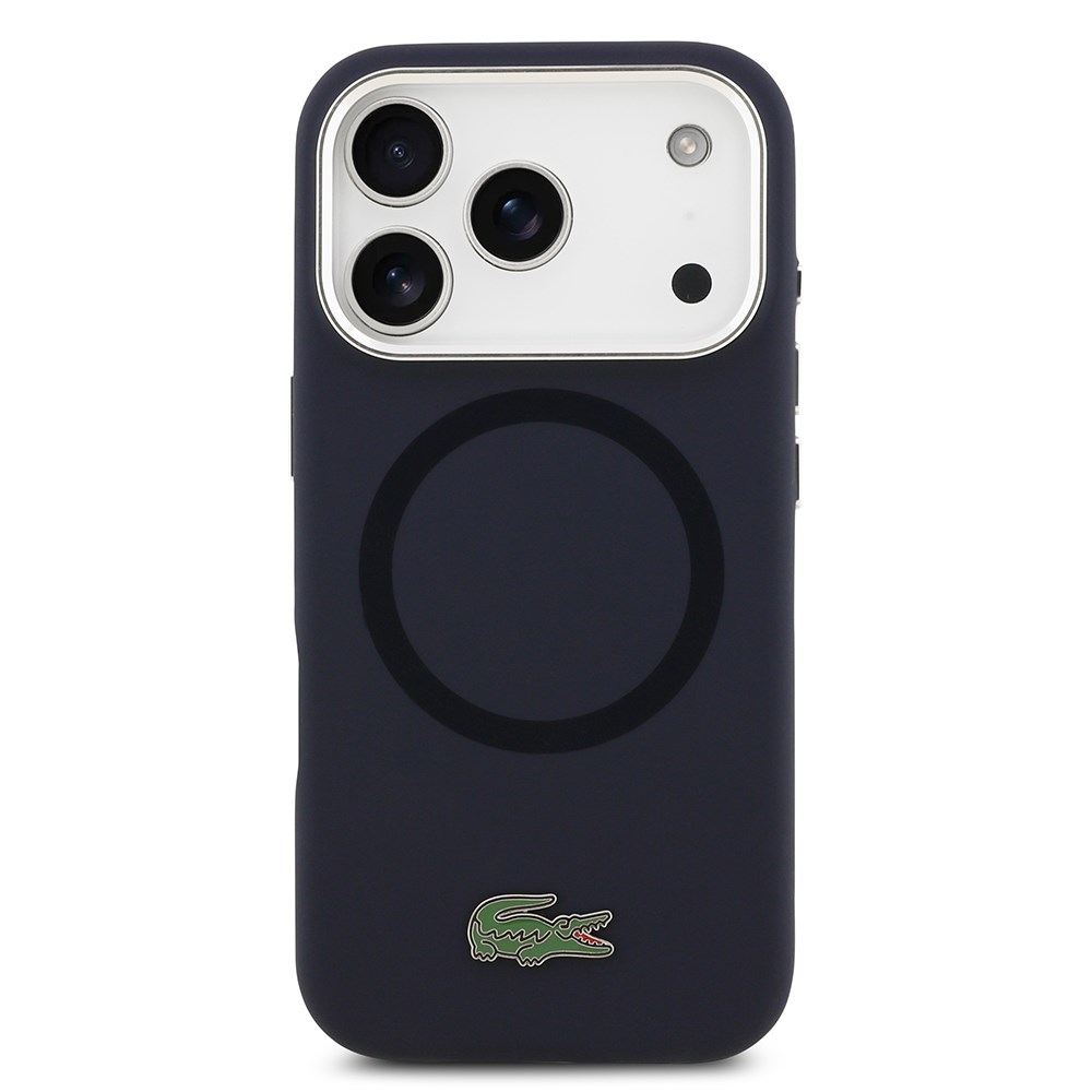 Apple iPhone 17 Pro Kılıf Lacoste Orjinal Lisanslı M-safe Şarj Özellikli İkonik Logolu Metal Kamera Çerçeveli Silikon Kapak