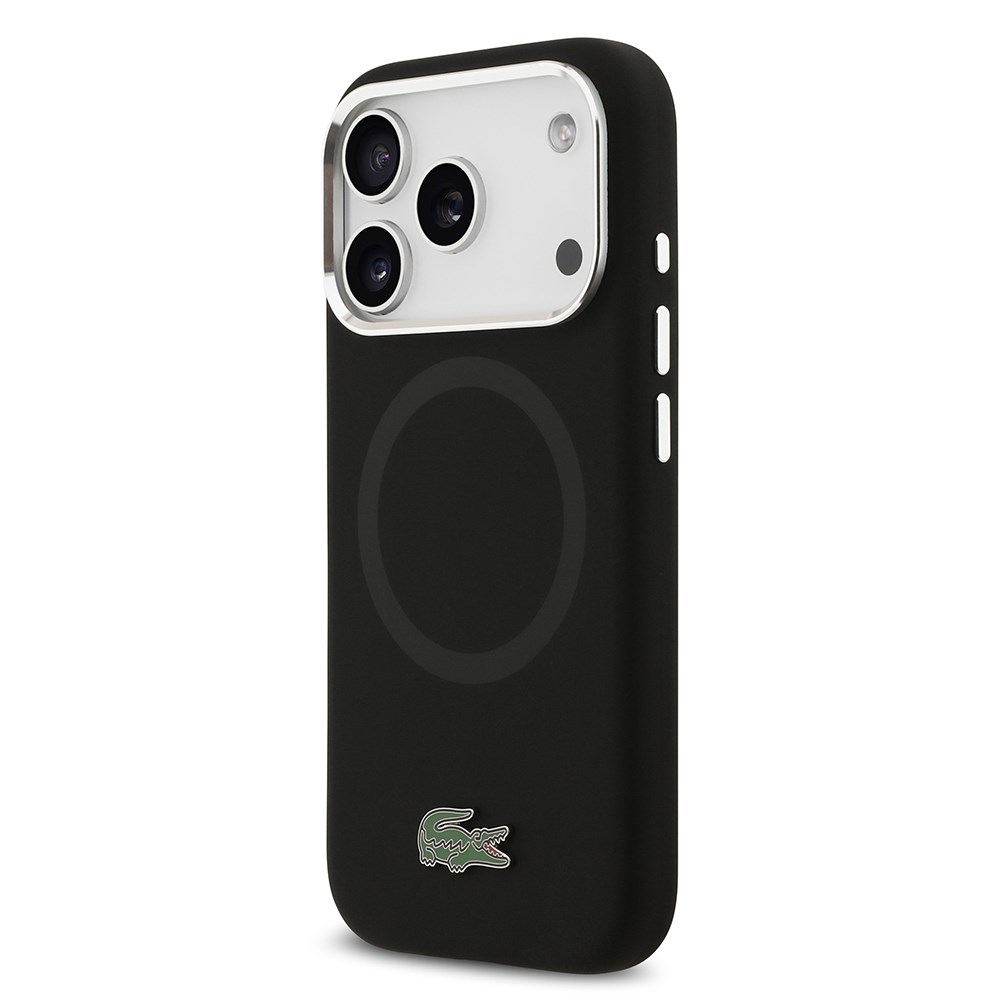 Apple iPhone 17 Pro Kılıf Lacoste Orjinal Lisanslı M-safe Şarj Özellikli İkonik Logolu Metal Kamera Çerçeveli Silikon Kapak