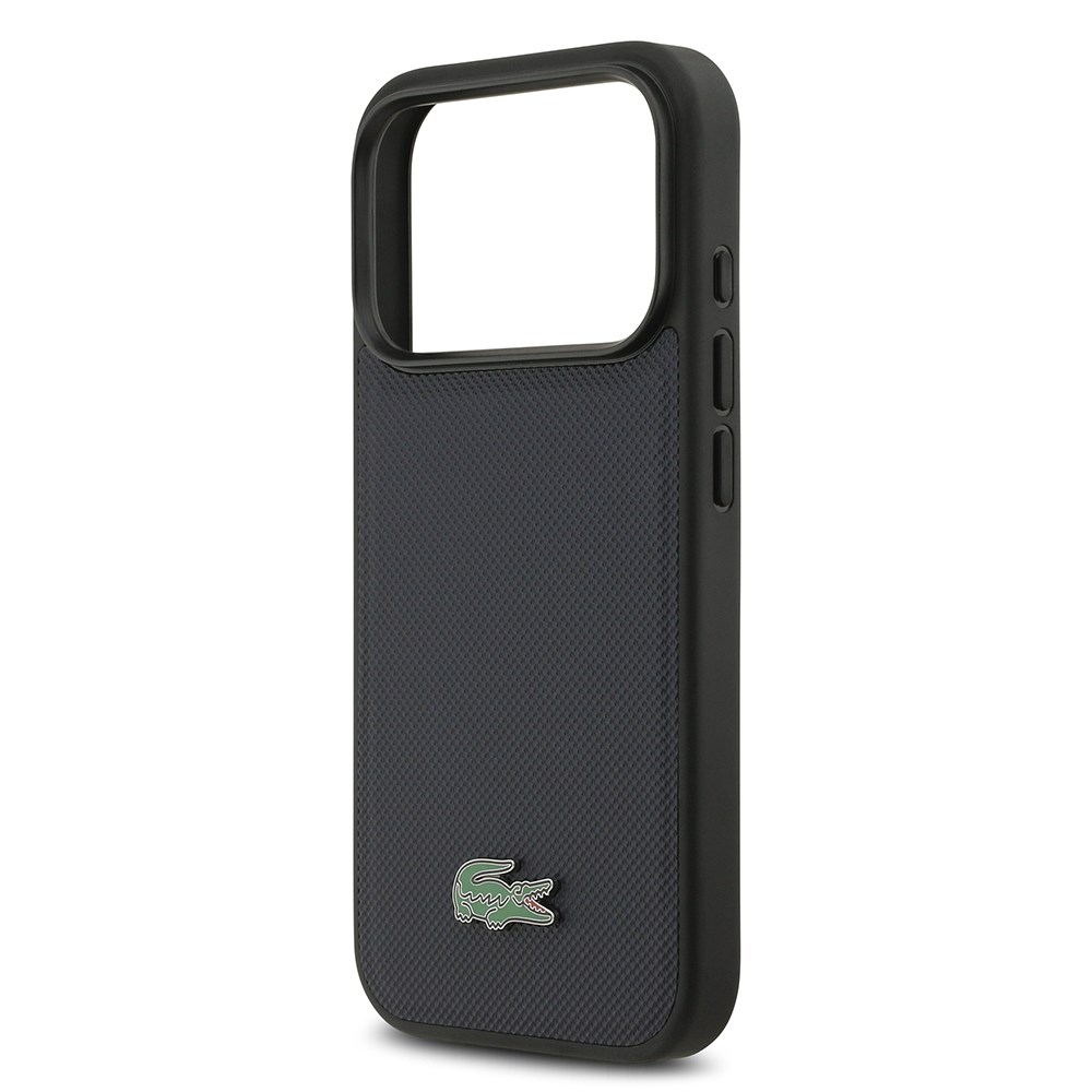 Apple iPhone 17 Pro Kılıf Lacoste Orjinal Lisanslı M-safe Şarj Özellikli PU Pike Desenli Metal Logolu Kapak