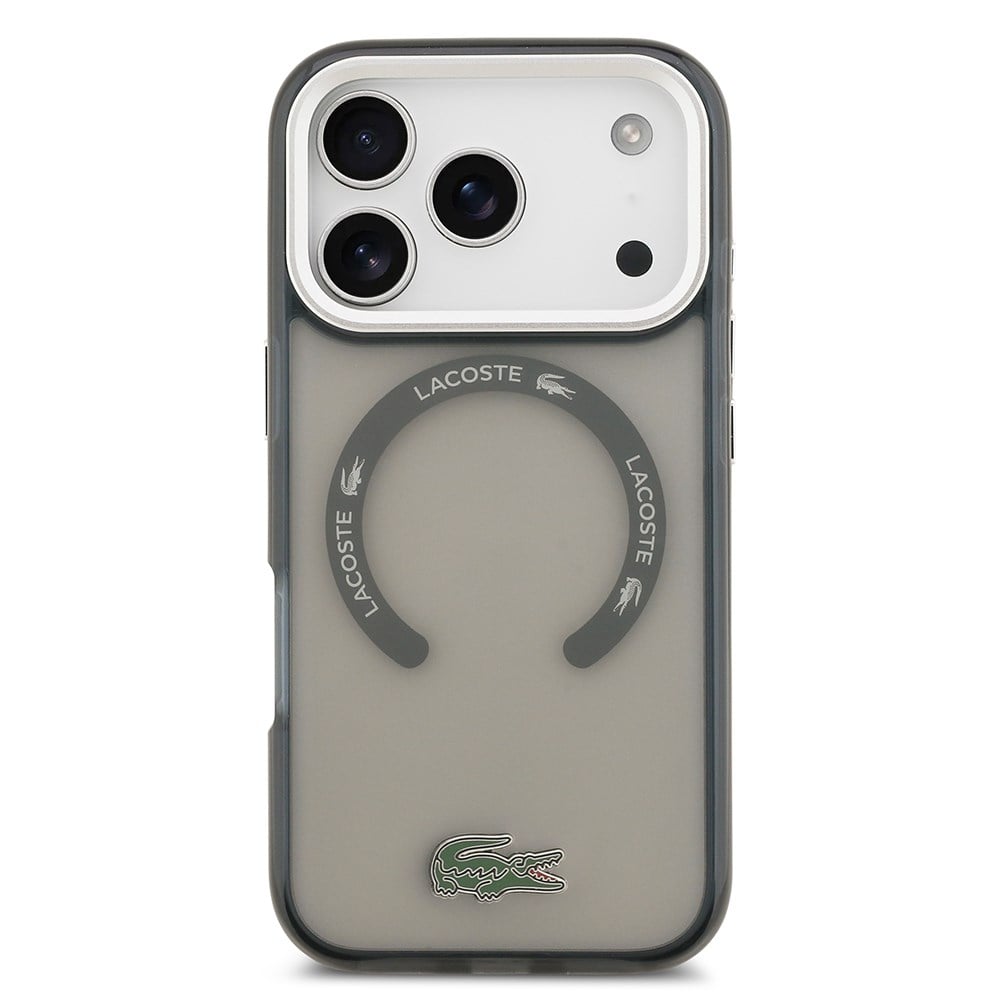 Apple iPhone 17 Pro Kılıf Lacoste Orjinal Lisanslı M-safe Şarj Özellikli İkonik Timsah Logolu Buzlu Kapak