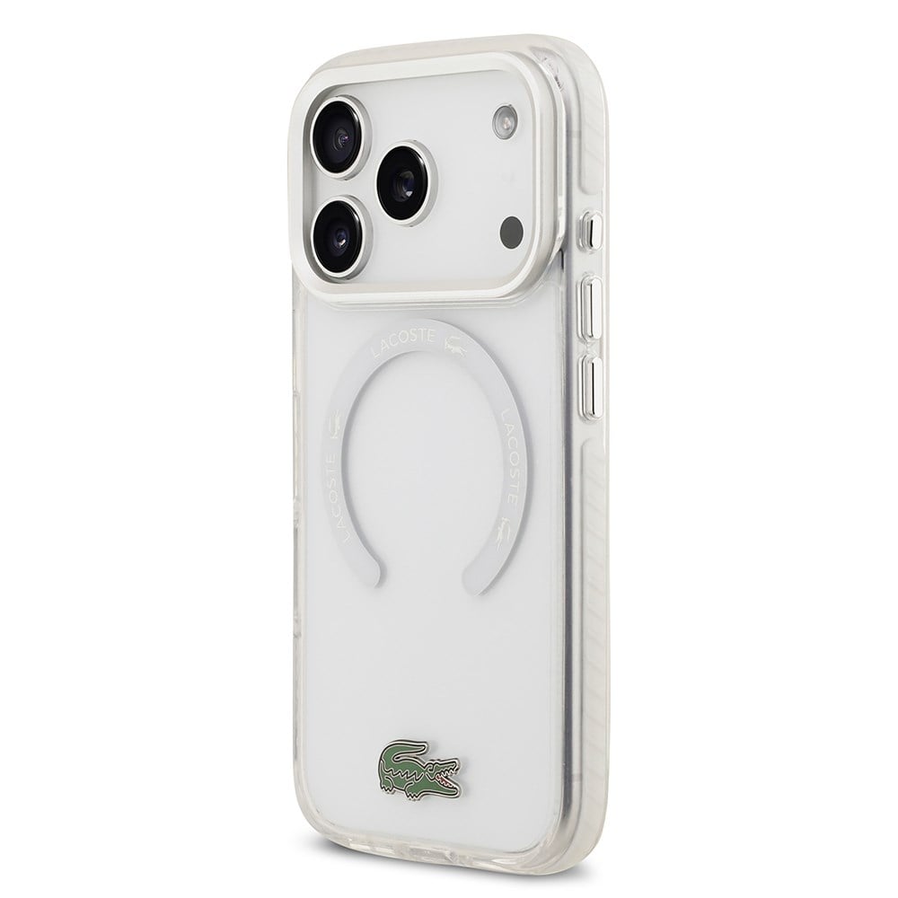 Apple iPhone 17 Pro Kılıf Lacoste Orjinal Lisanslı M-safe Şarj Özellikli İkonik Timsah Logolu Buzlu Kapak