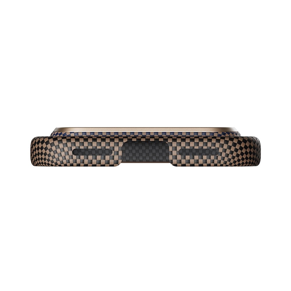 Apple iPhone 17 Pro Kılıf M-safe Şarj Özellikli Aramid Fiber Pitaka Tactile Woven Sunset-Moonrise Serisi Kapak