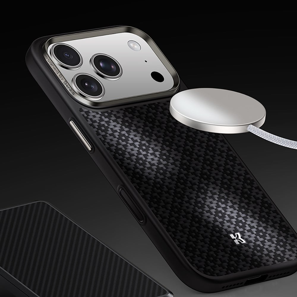 Apple iPhone 17 Pro Kılıf M-safe Şarj Özellikli Aramid Fiber Pitaka Flora in Grid Serisi Kapak
